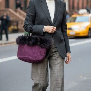 O bag Tweed  and faux fur Women's Bag